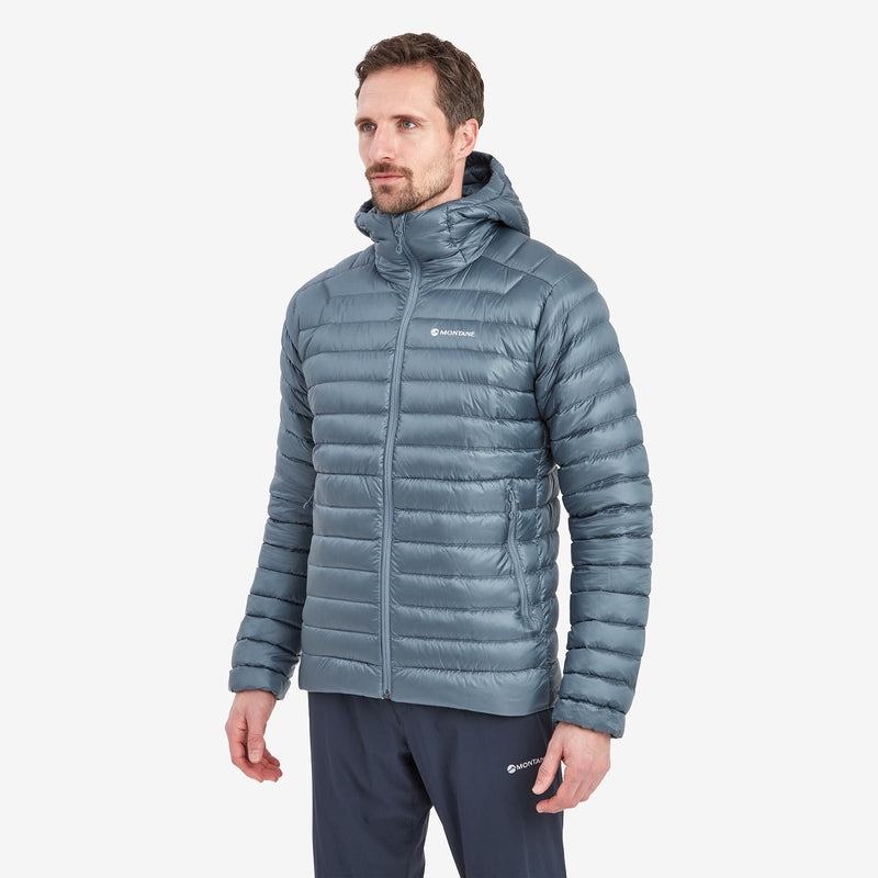 Grey Blue Montane Anti-Freeze Hooded Men's Down Jackets | LWX3335DK