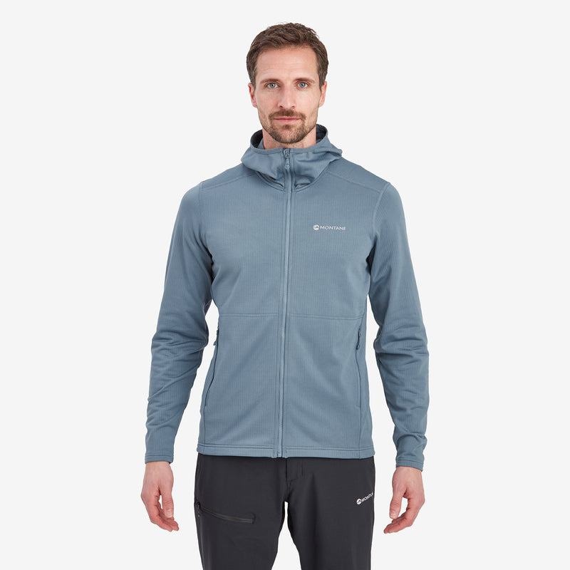 Grey Blue Montane Protium Hooded Men's Fleece Jackets | NWC2742UI