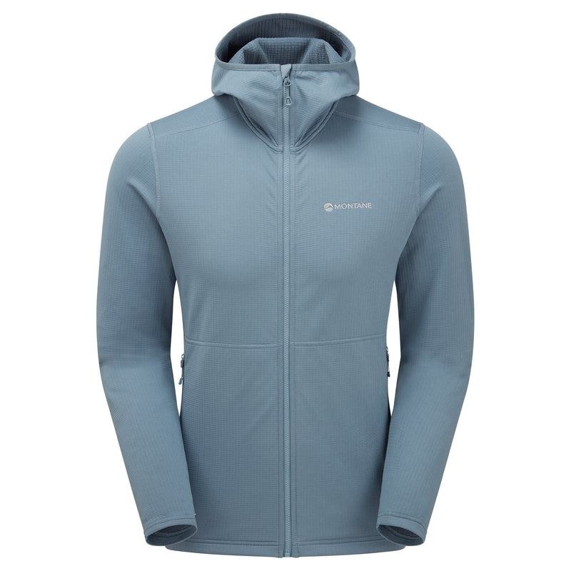 Grey Blue Montane Protium Hooded Men\'s Fleece Jackets | NWC2742UI