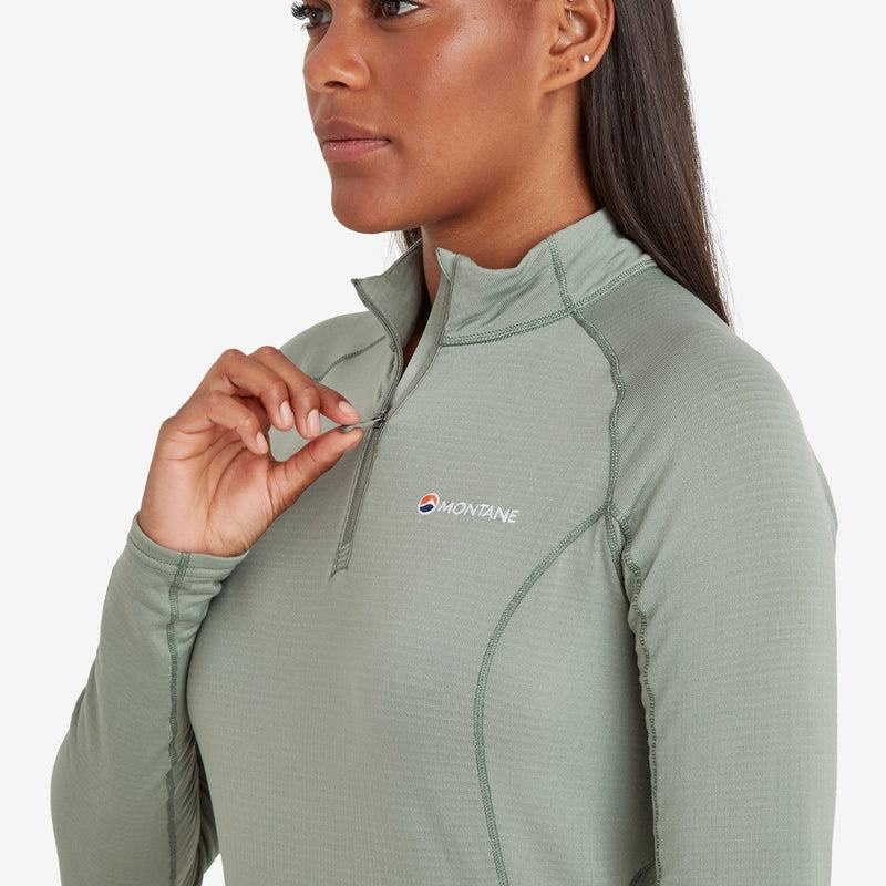 Grey Green Montane Allez Micro Pull-On Women's Fleece Jackets | HPZ937LR