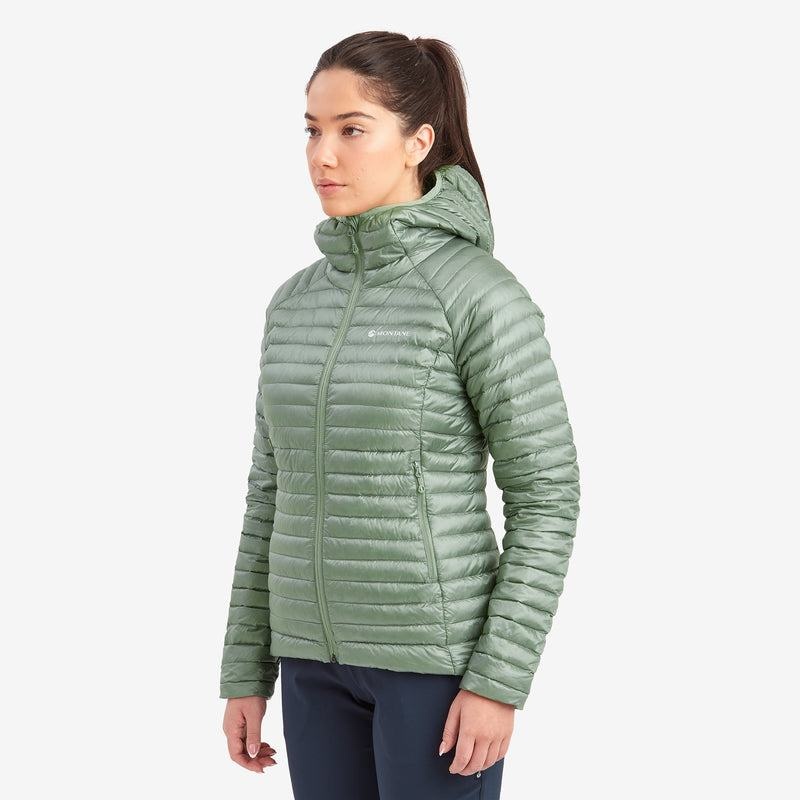 Grey Green Montane Anti-Freeze Lite Hooded Women's Down Jackets | JOT5575QB