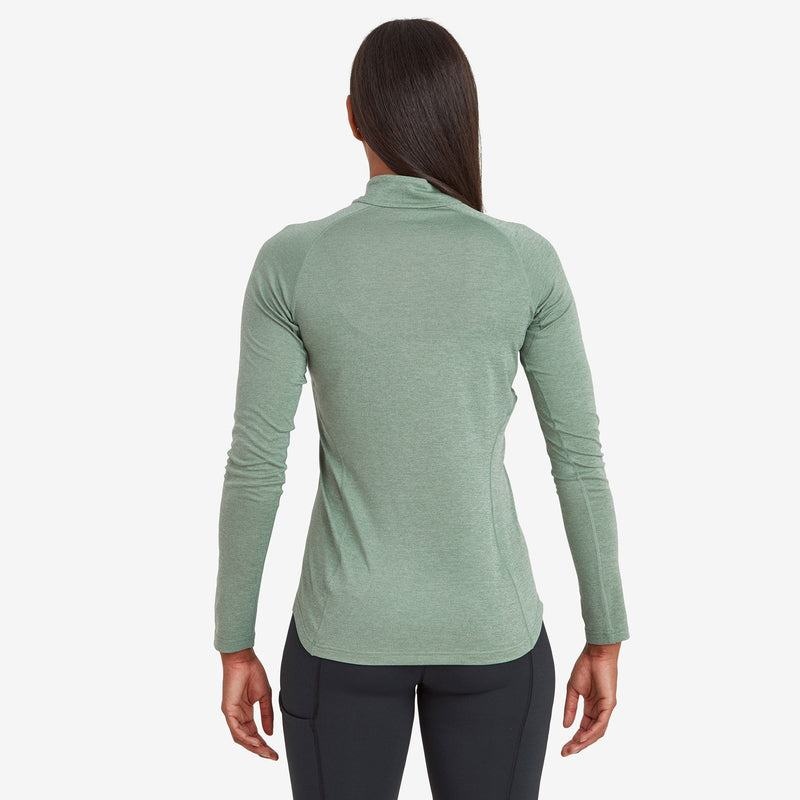 Grey Green Montane Dart Zip Neck Women's T Shirts | CWC5133MN