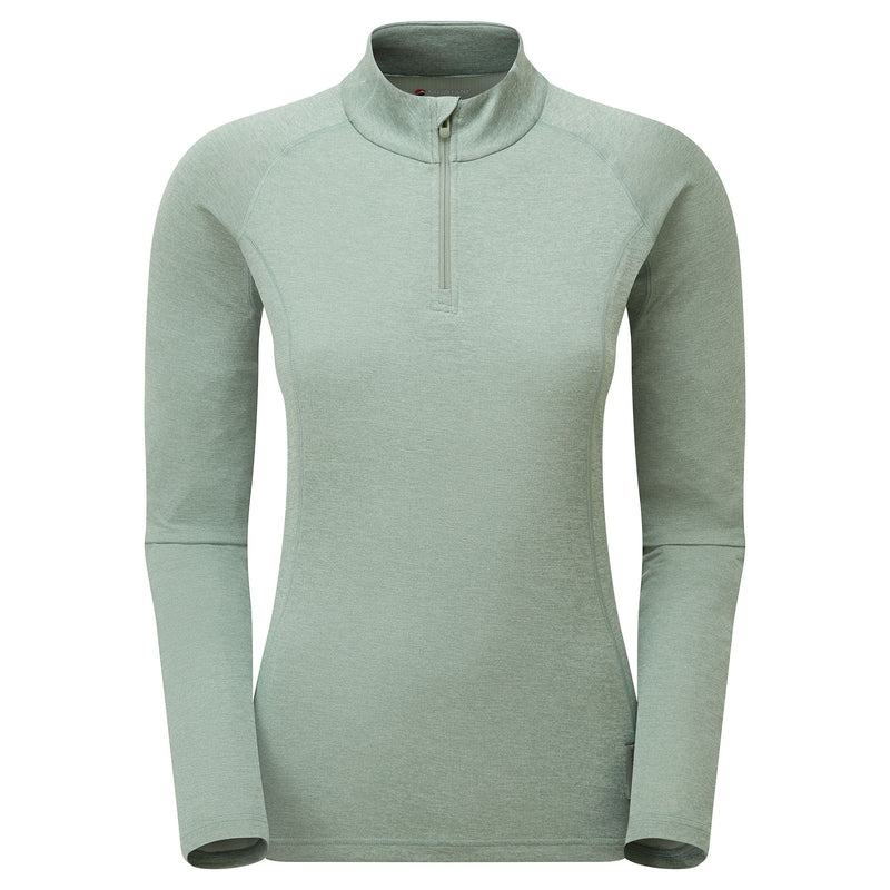 Grey Green Montane Dart Zip Neck Women\'s T Shirts | CWC5133MN