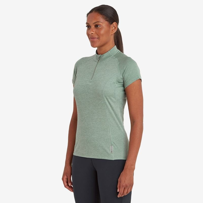 Grey Green Montane Dart Zip Women's T Shirts | CIK3886PQ