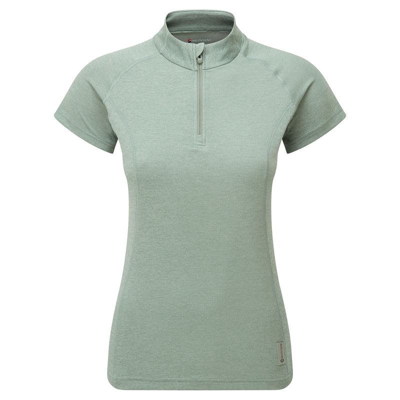 Grey Green Montane Dart Zip Women\'s T Shirts | CIK3886PQ