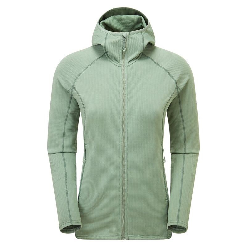 Grey Green Montane Protium Hooded Women\'s Fleece Jackets | AHT841PW