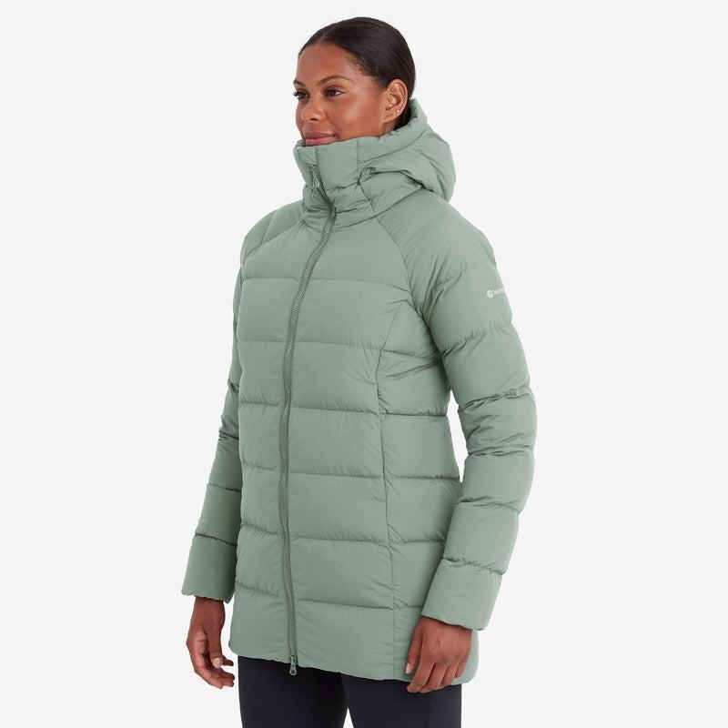 Grey Green Montane Tundra Hooded Women's Down Jackets | USQ9838GV