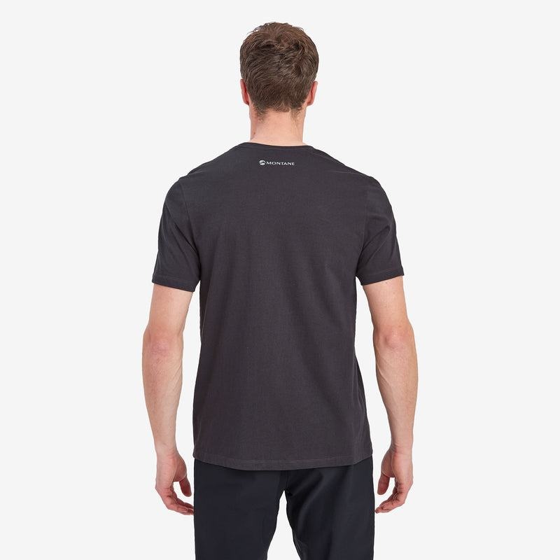 Grey Montane Abstract Mountain Men's T Shirts | UVF3390PP