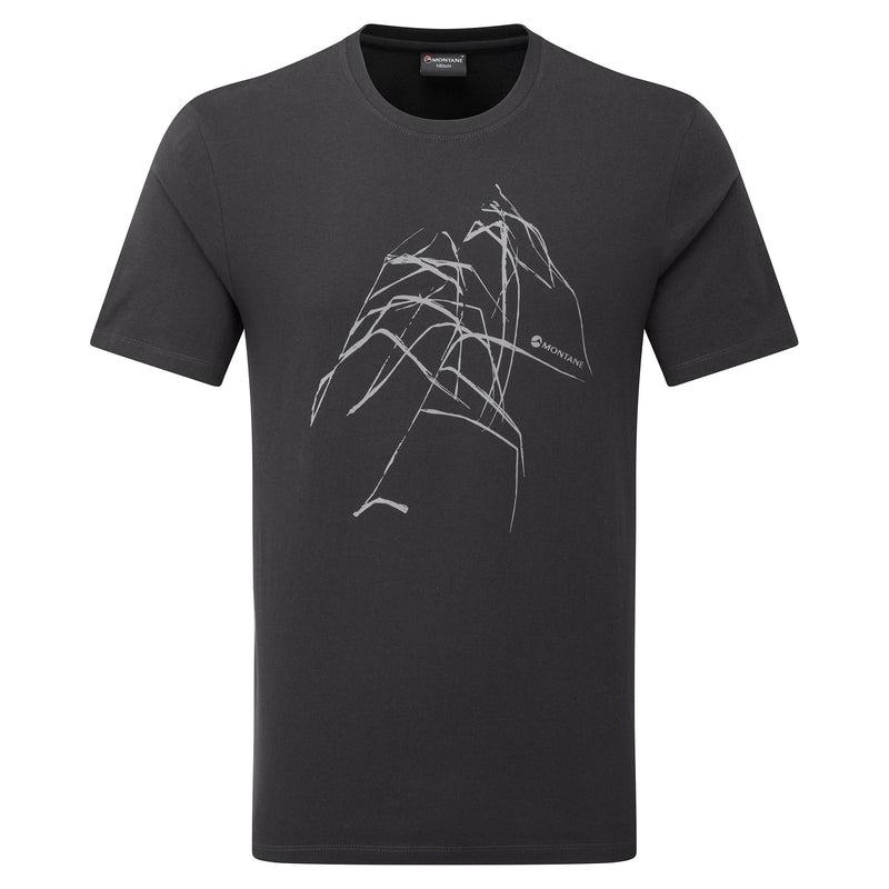 Grey Montane Abstract Mountain Men\'s T Shirts | UVF3390PP