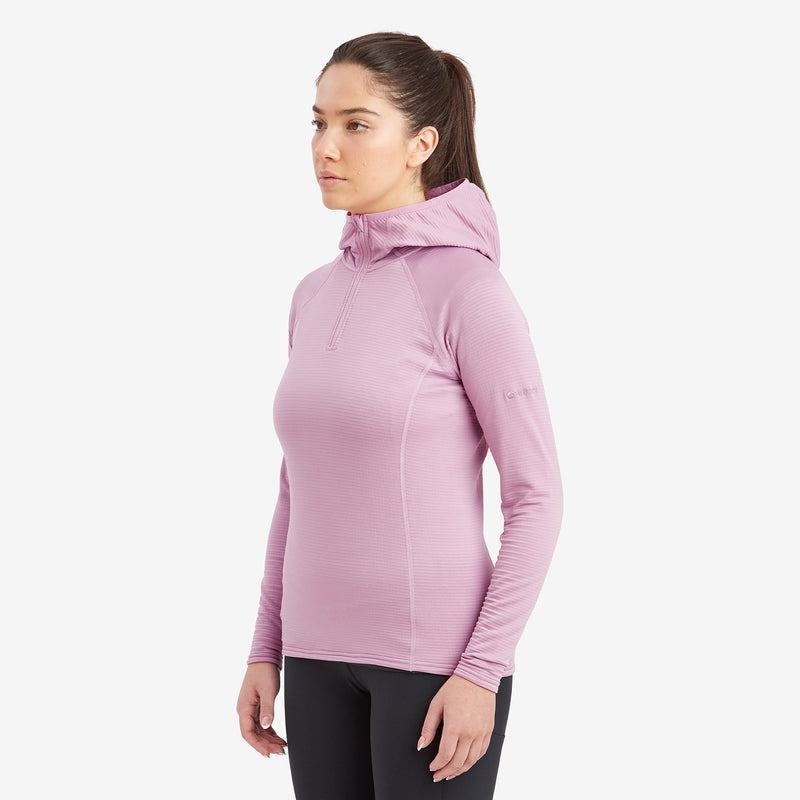 Grey Purple Montane Protium Lite Hooded Pull On Women's Fleece | CAQ3740VU