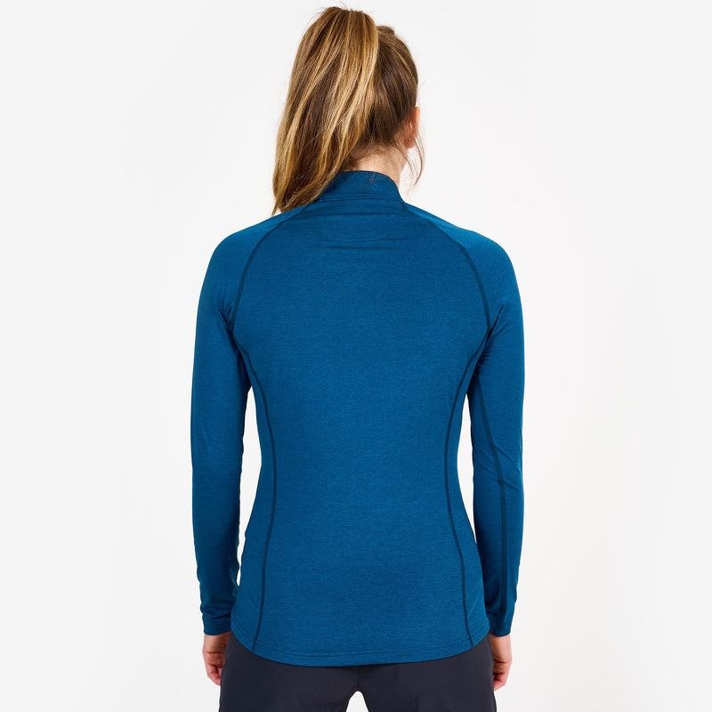 Navy Blue Montane Dart Thermo Zip Neck Women's T Shirts | WBZ194RI