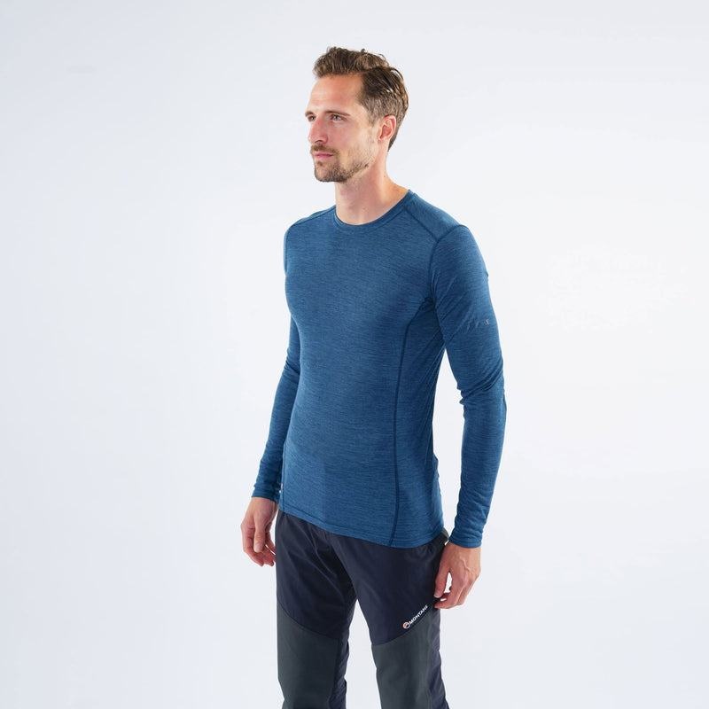 Navy Blue Montane Primino 140 Long Sleeve Men's T Shirts | RNP9336FX