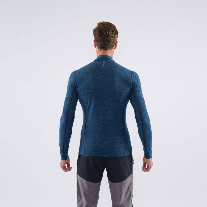 Navy Blue Montane Primino 140 Zip Neck Men's Base Layer Tops | DRB5877IQ