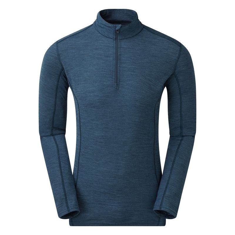 Navy Blue Montane Primino 140 Zip Neck Men\'s Base Layer Tops | DRB5877IQ