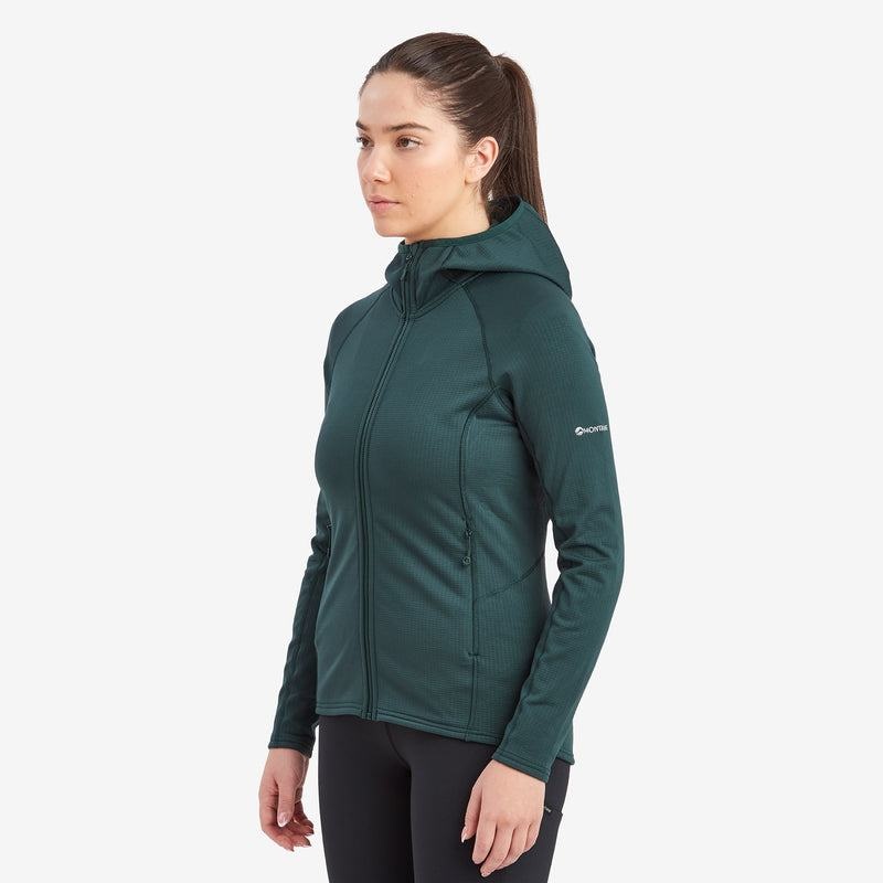 Olive Green Montane Protium Hooded Women's Fleece Jackets | FPP7317GN