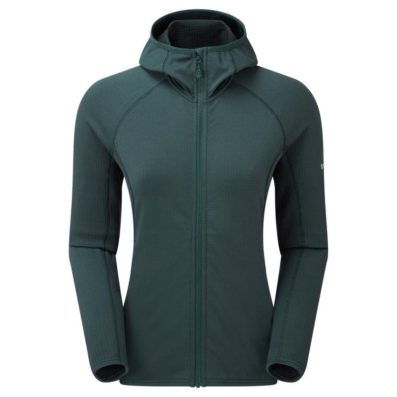 Olive Green Montane Protium Hooded Women\'s Fleece Jackets | FPP7317GN