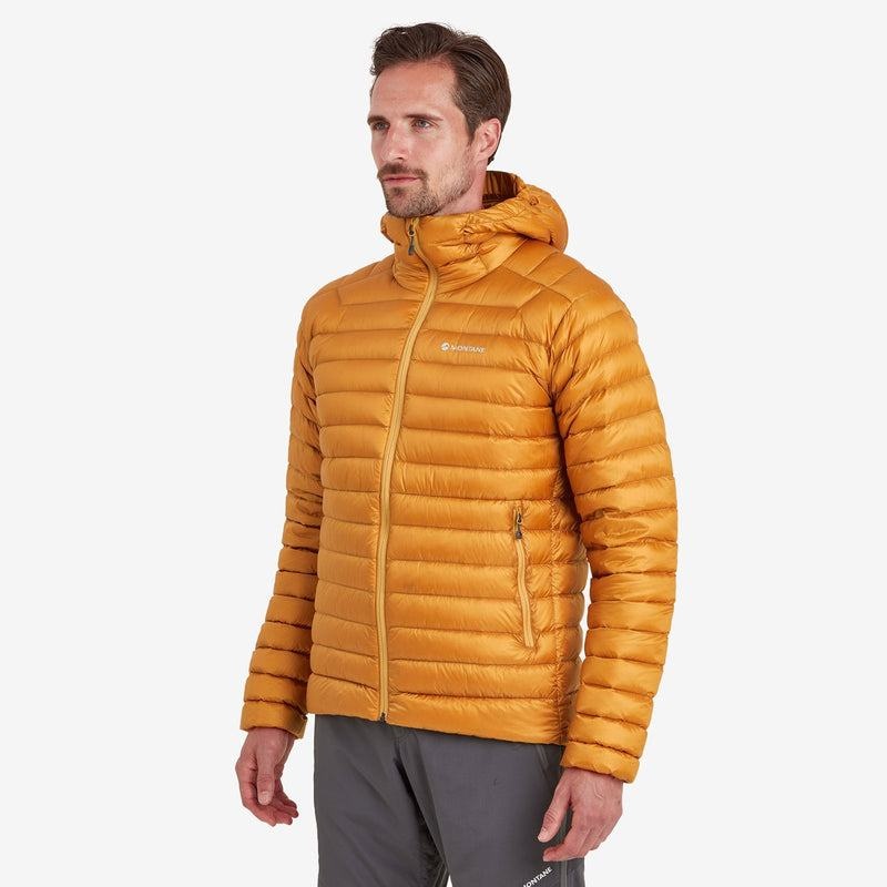 Orange Montane Anti-Freeze Hooded Men's Down Jackets | UST125SL