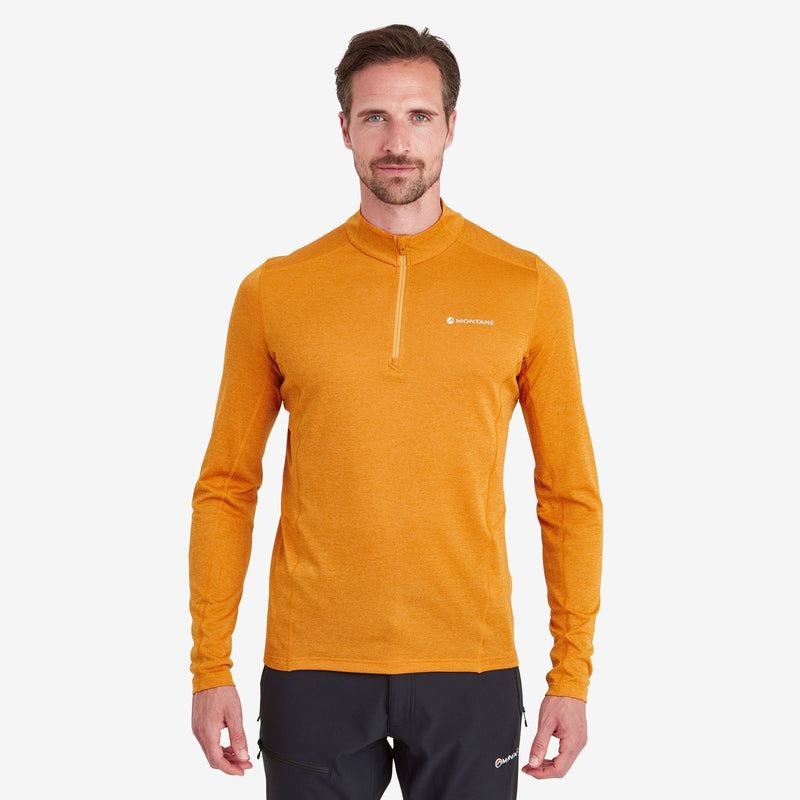 Orange Montane Dart Zip Neck Men's T Shirts | TAI9883GG