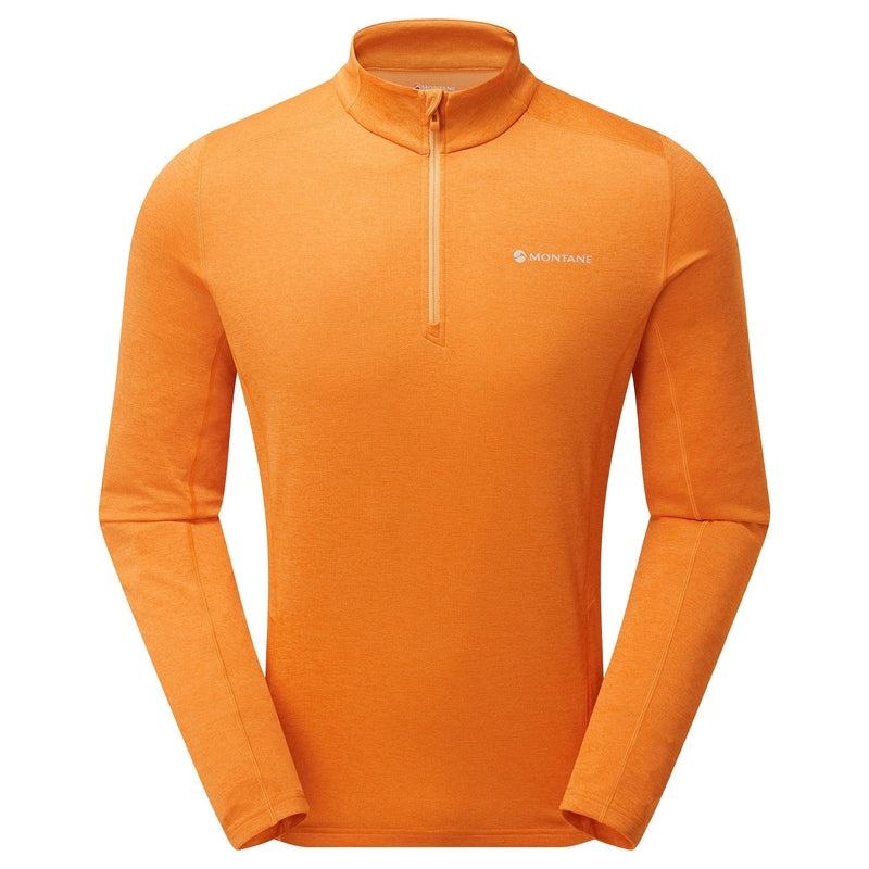 Orange Montane Dart Zip Neck Men\'s T Shirts | TAI9883GG