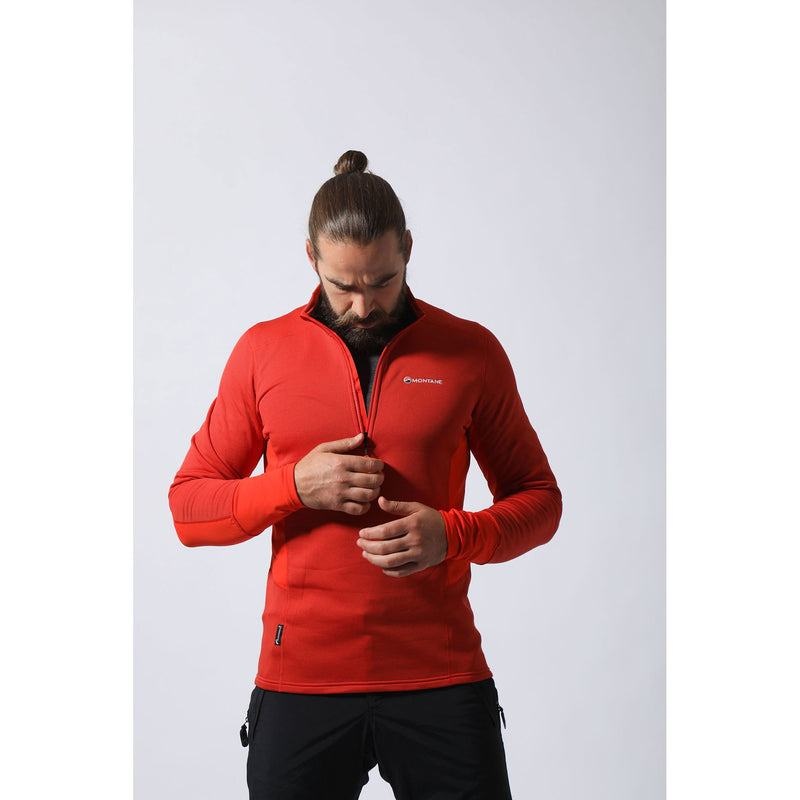 Orange Montane Iridium Hybrid Pull-On Men's Fleece Jackets | HZL171JP