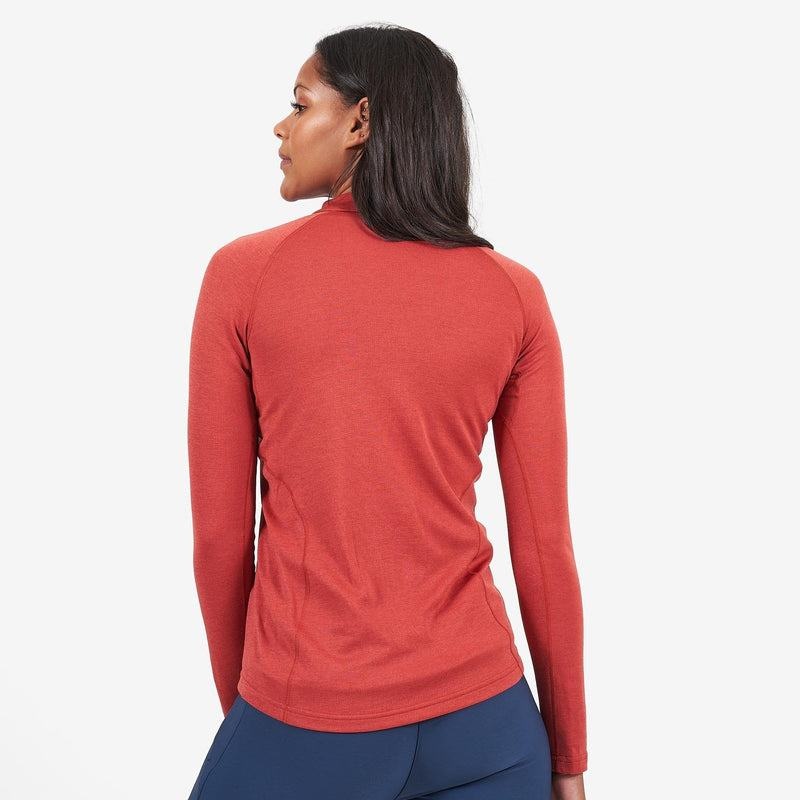 Orange Red Montane Dart Zip Neck Women's T Shirts | RGH6290ZV