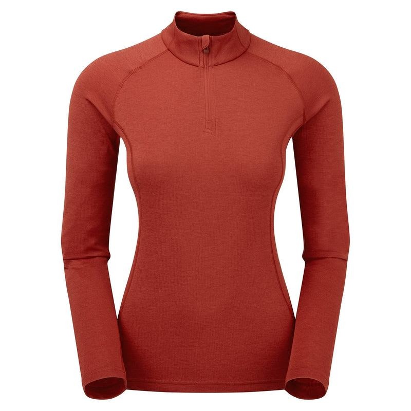 Orange Red Montane Dart Zip Neck Women\'s T Shirts | RGH6290ZV