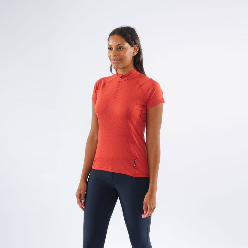 Orange Red Montane Dart Zip Women's T Shirts | DBD6832TH