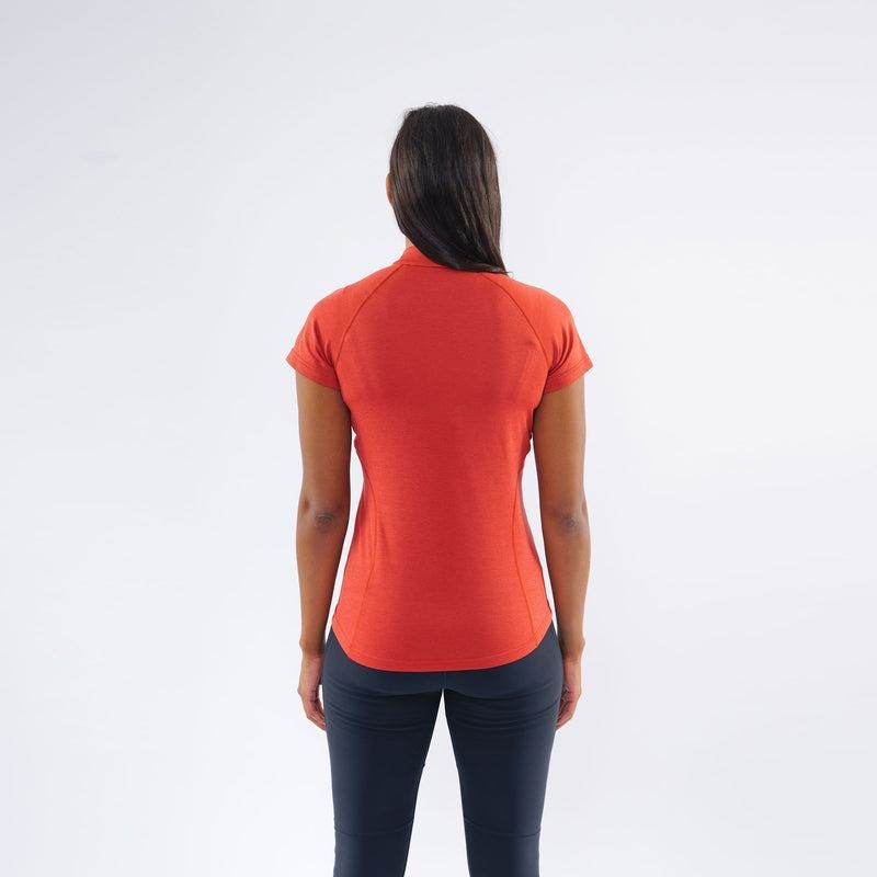 Orange Red Montane Dart Zip Women's T Shirts | DBD6832TH