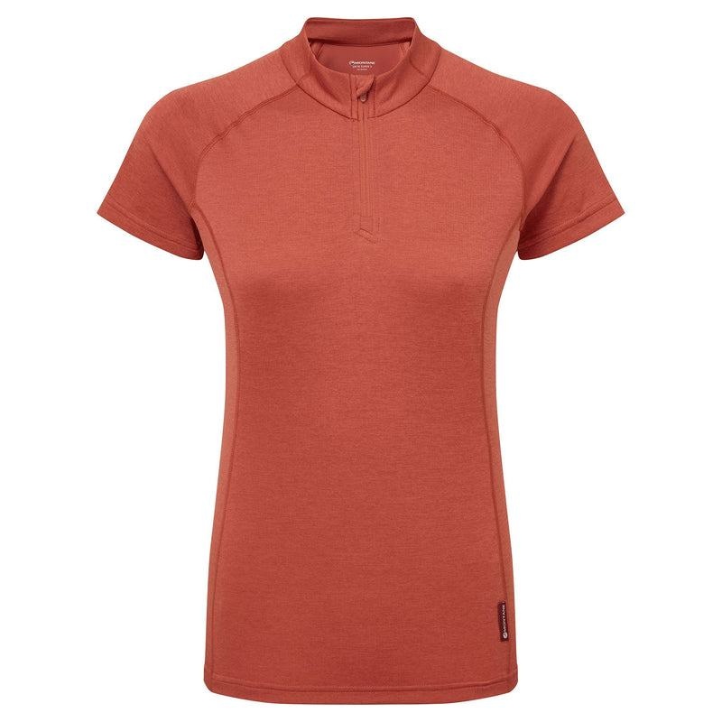 Orange Red Montane Dart Zip Women\'s T Shirts | DBD6832TH