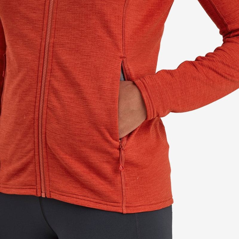 Orange Red Montane Protium Hooded Women's Fleece Jackets | ZCH7140UC