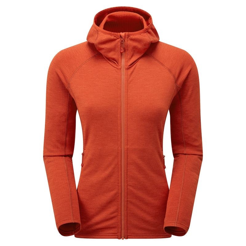 Orange Red Montane Protium Hooded Women\'s Fleece Jackets | ZCH7140UC