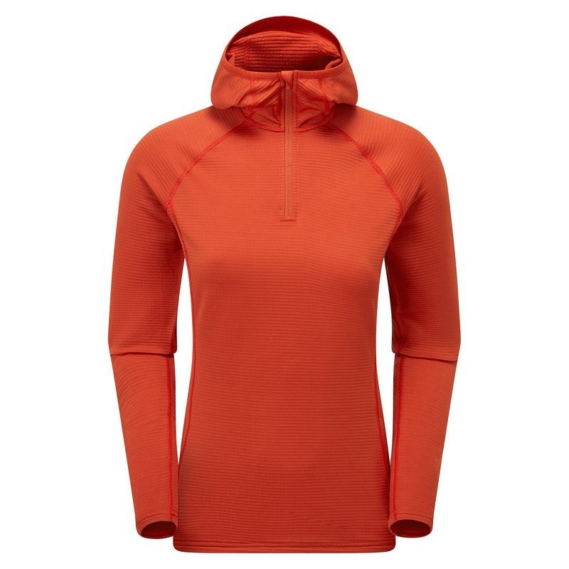 Orange Red Montane Protium Lite Hooded Pull On Women\'s Fleece | PPB9591ZZ