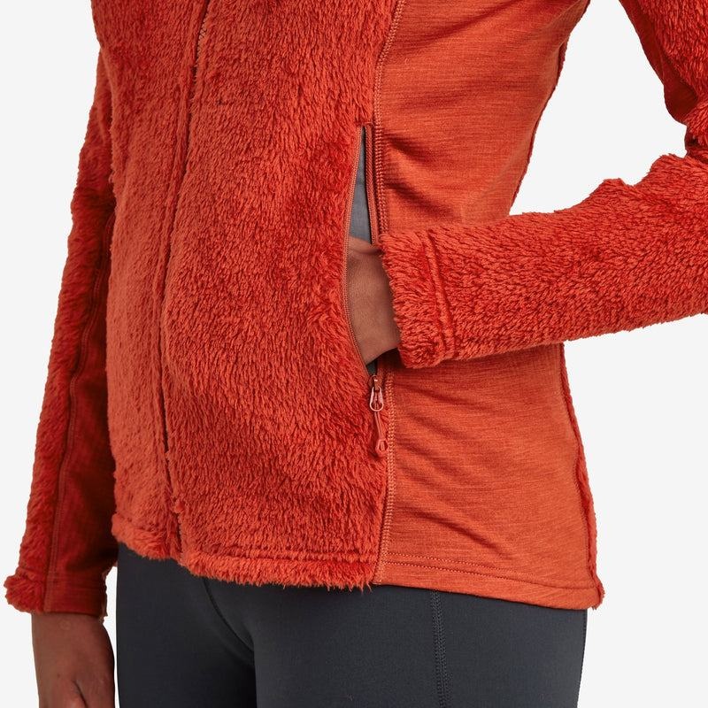 Orange Red Montane Protium XPD Hooded Women's Fleece Jackets | DDX5690PB