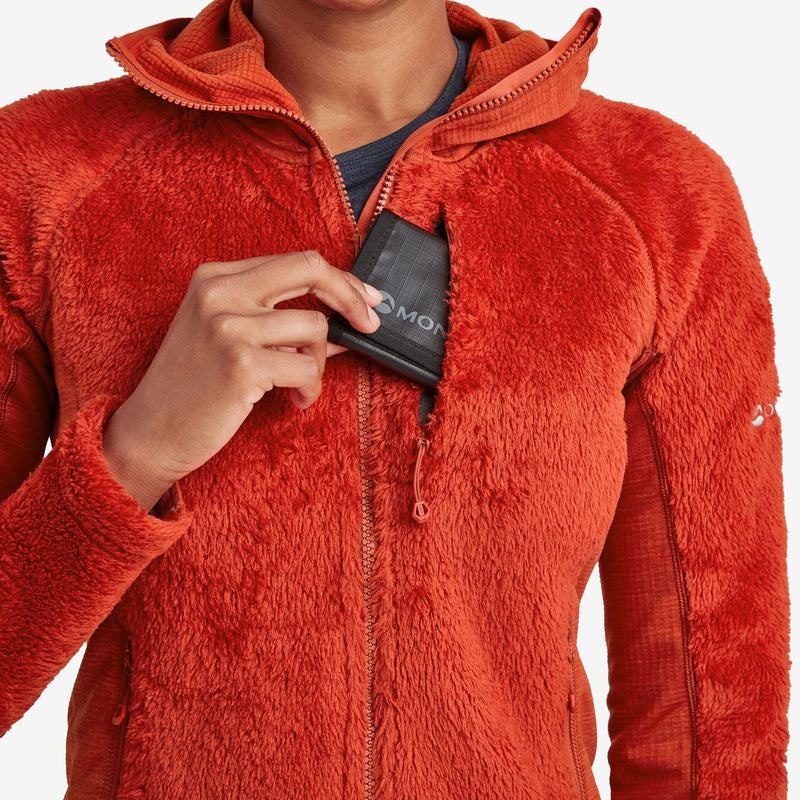 Orange Red Montane Protium XPD Hooded Women's Fleece Jackets | DDX5690PB