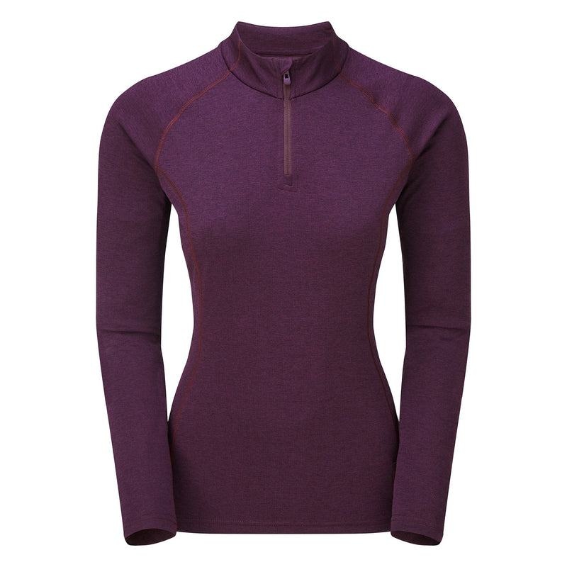 Purple Montane Dart Zip Neck Women\'s T Shirts | GWQ238DJ