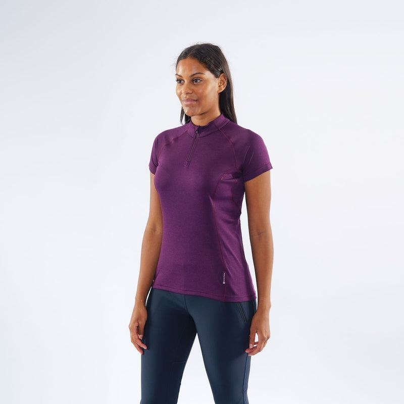 Purple Montane Dart Zip Women's T Shirts | BBZ4648VO