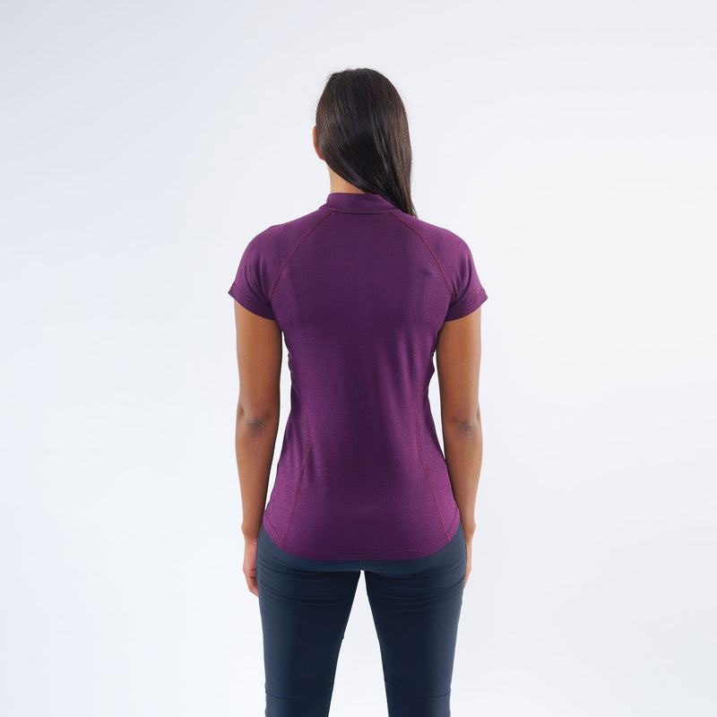 Purple Montane Dart Zip Women's T Shirts | BBZ4648VO