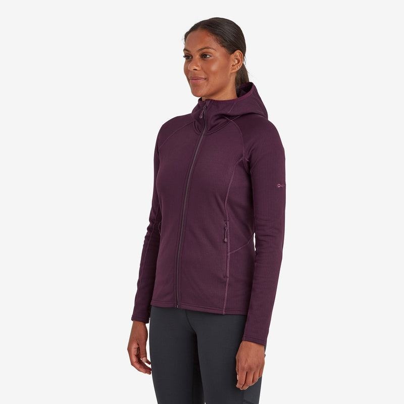 Purple Montane Protium Hooded Women's Fleece Jackets | EZK4460IU