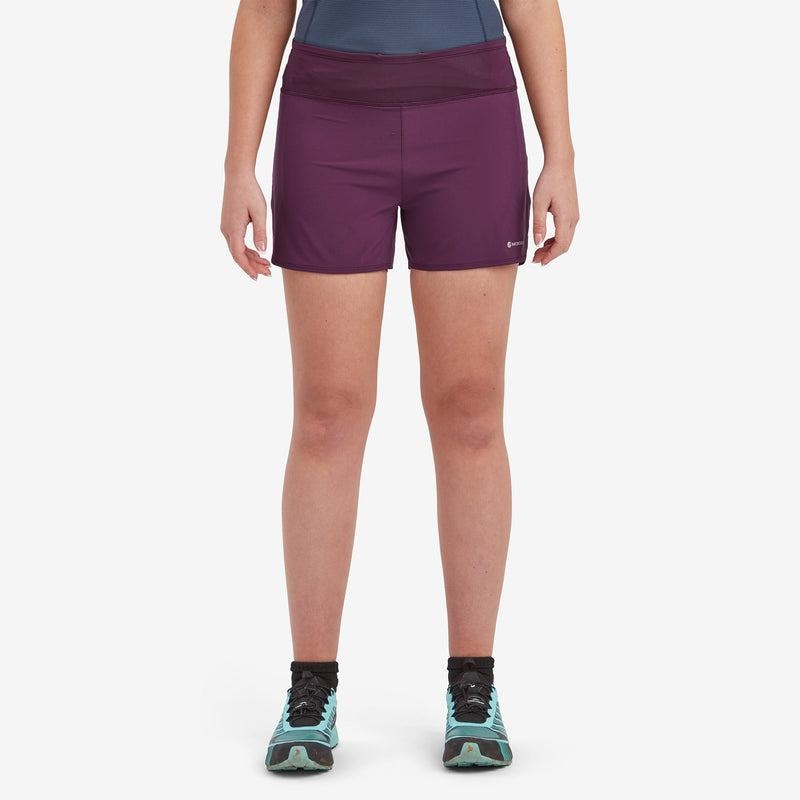 Purple Montane Slipstream Twin Skin Trail Running Women's Shorts | JFQ19OI