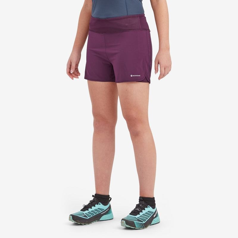 Purple Montane Slipstream Twin Skin Trail Running Women's Shorts | JFQ19OI