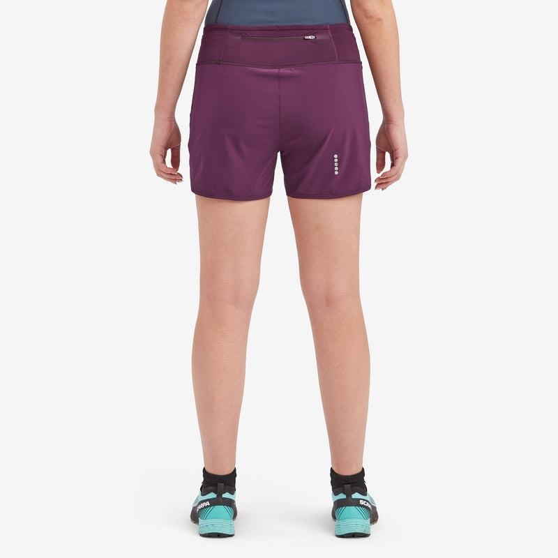 Purple Montane Slipstream Twin Skin Trail Running Women's Shorts | JFQ19OI