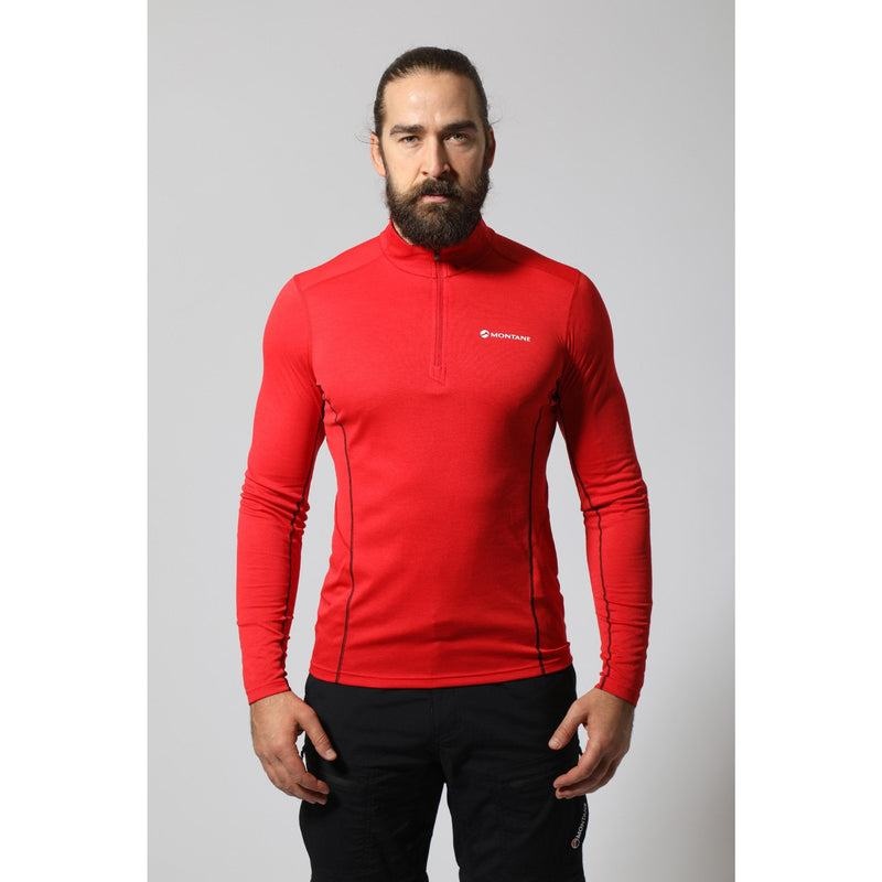 Red Montane Dart Zip Neck Men's T Shirts | PGG7693DX