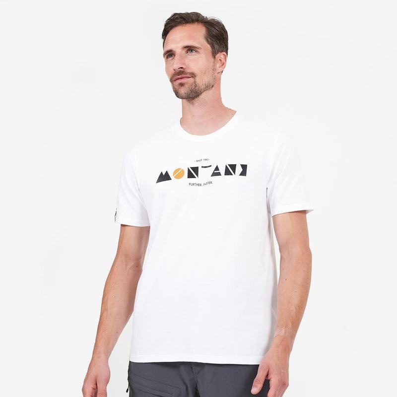 White Montane Geometry Men's T Shirts | GCM6478PV