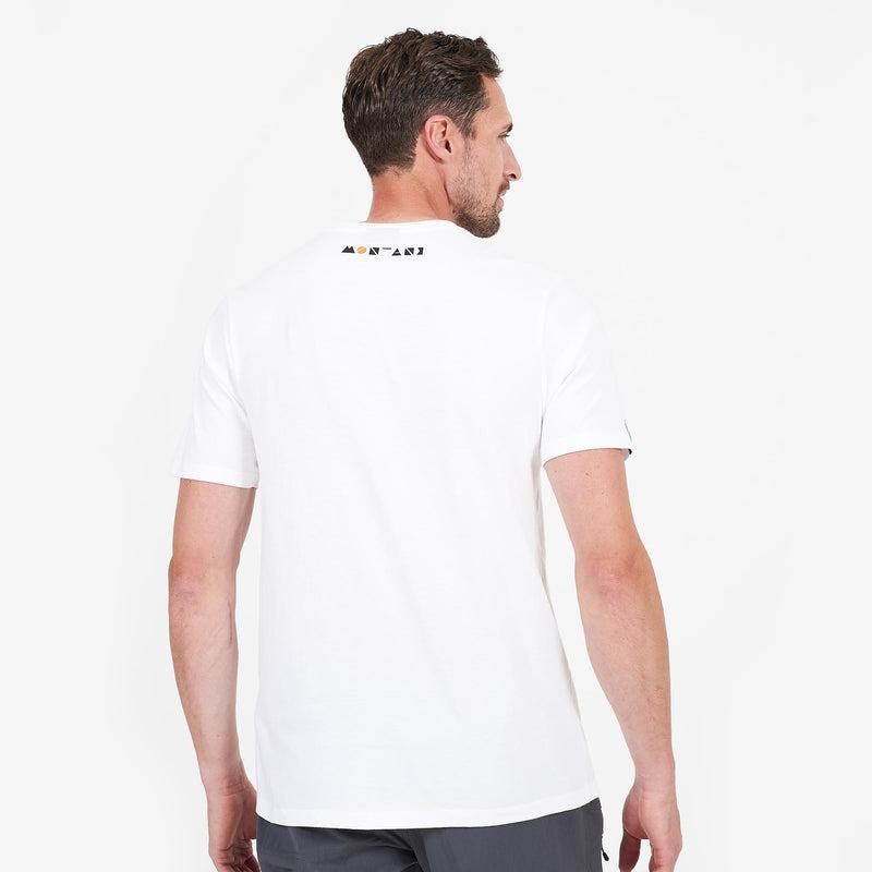 White Montane Geometry Men's T Shirts | GCM6478PV